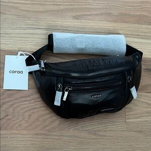 caraa Black Belt Bag - Minimal Nylon Crossbody